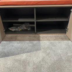 Einbaugarderobe Cabin Lack Rosenholz Fachböden Melamin Beschichtet Dunkelgrau Inklusive Beleuchtung