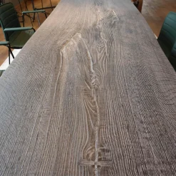 Einstammtisch Naturkante Eiche Schwarz Geflammt Struktur Weiß Ausgebürstet