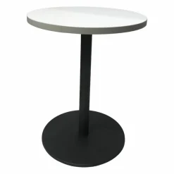 Einsäulentisch 3060 Tischplatte HPL Beschichtet Weiß Gestell Und Bodenplatte Stahl Anthrazit Metallic