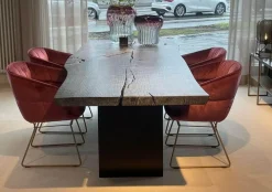 4er Set Armchair Marla Stoff Avalon 2 Altrose Rot Drahtgestell Metall Messing ME021