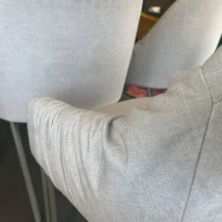 4er Set Armlehnstuhl Celine Low Stoff Smart Dune Beige Gestell Stahl Beige Grau