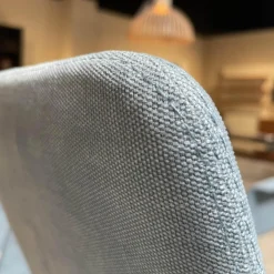 4er Set Armlehnstuhl Fino 202 Bezg Stoff 7186 Sky Drahtgestell Verchromt