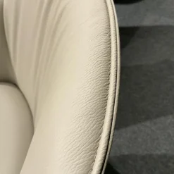 2er Set Armlehnstuhl Flaminia Softleder 951 Castoro Beige Gestell Stahl Graphit