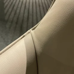 2er Set Armlehnstuhl Flaminia Softleder 951 Castoro Beige Gestell Stahl Graphit