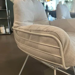 4er Set Armlehnstuhl Leyasol High Und Low Stoff Lopi Marble R018 Weiß Beige Drahtgestell Grau Weiß