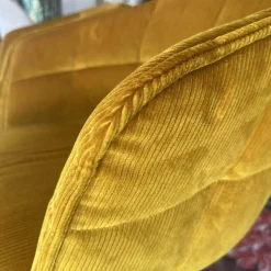 2er Set Armlehnstuhl Marla Hoch Stoff Riga M1 Curry Gelb Harfengestell Schwarz