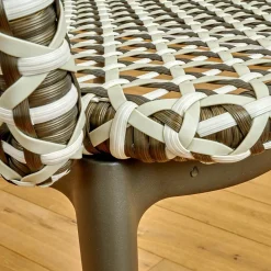 2er Set Armlehnstuhl Mbrace Geflecht Pepper Grau Schwarz Gestell Aluminium Lipari