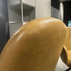 3er Set Armlehnstuhl Mis Leder Bolf Kurkuma Gelb Gestell Metall Anthrazit Mit Kunststoffgleitern