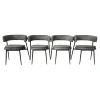 4er Set Armlehnstuhl Nena Stoff Tito 30 31816 Grau Gestell Stahl Schwarz Lackiert