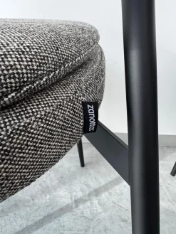 4er Set Armlehnstuhl Nena Stoff Tito 30 31816 Grau Gestell Stahl Schwarz Lackiert