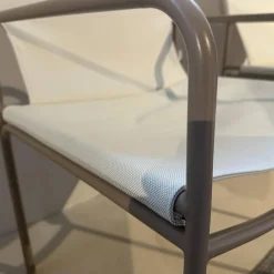 2er Set Armlehnstuhl Pool Outdoor Stoff Mare 512 Sand Beige Gestell Metall Struktur Moodbeige