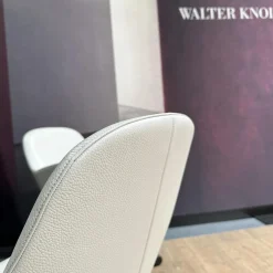 2er Set Armlehnstuhl Sheru Drehbar Bezug Leder Rodeo-Soft 1416 Quartz Grau 5-Fuß-Kreuz Matt Pulverbeschichtet Schwarz