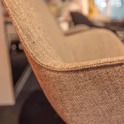 4er Set Armlehnstuhl Sheru Bezug Stoff 25 Togba 7854 Pebble Grau 4-Bein-Gestell Pulverbeschichtet Schwarz