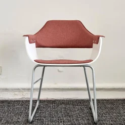 2er Set Armlehnstuhl Showtime Schale Weiß Lackiert Bezug Medley Y10 Pink Gestell Kufen Silber 7035 Mit Armauflagen