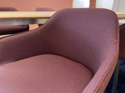 6er Set Armlehnstuhl Softshell Stoff Credo Bitter Chocolate Violett Untergestell Vierbein Basic Dark