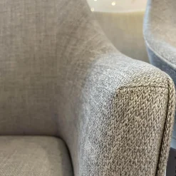 6er Set Armlehnstuhl Softshell Stoff Enza 252 Füße Eiche Dunkel Gebeizt