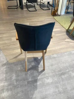 4er Set Armlehnstuhl Wilshere Stoff Texel 510 Anthrazit Gestell Massivholz Geölt