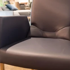 2-er Set Armlehnstuhl WK 700 VMA Leder Toledo Kobalt Gestell Edelstahl Matt Quadratisch