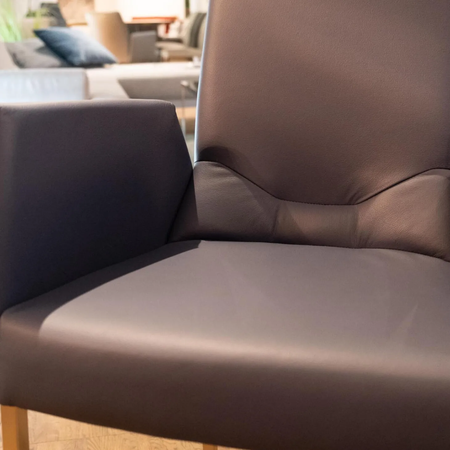 2-er Set Armlehnstuhl WK 700 VMA Leder Toledo Kobalt Gestell Edelstahl Matt Quadratisch