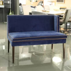 2er Set Bank CK Dinegra CK400.40 Bezug Allure Velvet Blau 1357 055 Fuß Eiche Dunkel Keder 577.056 Copper Helles Kupfer