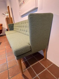 2er Set Bank Polo BW 167 6002 Stoff Queen 1775 434 Grün Gestell Eiche Natur Geölt