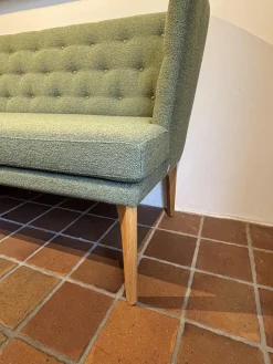 2er Set Bank Polo BW 167 6002 Stoff Queen 1775 434 Grün Gestell Eiche Natur Geölt