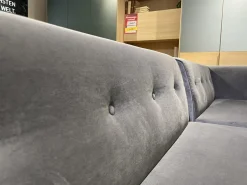 2er Set Bank Smilla Stoff Milan Anthrazit Holzfuß Schwarz