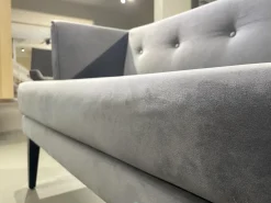 2er Set Bank Smilla Stoff Milan Anthrazit Holzfuß Schwarz