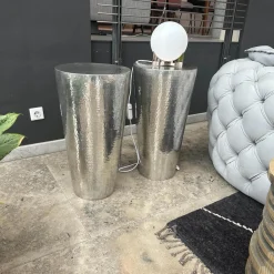 2er Set Beistelltisch Cairo Messing Verzinnt Handgehämmert