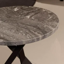 2er Set Beistelltisch Platte Stein Silver Wave Und Stein Orobico Black Gestell Stahl Schwarzgrau