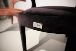 4-er Set Berenice Chair 2 Stoff A073 Black 2 Stoff A045 Paprika