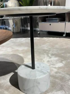 2er Set Couchtisch Sengu Low Table Amerikanischer Nussbaum Und Modell 9 Platte Marmor Carrara Weiß Gestell Anthrazit