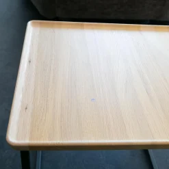 2-er Set Couchtisch Tischplatte Massiv Eiche Farblos Lackiert Gestell Stahl Lack Matt Verkehrsschwarz RAL 9017 ohne Kissen