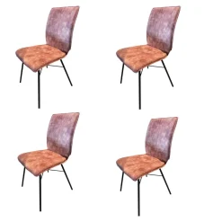 4er Set Esszimmerstuhl Yanis Stoff Adore 200 Pale Rosa Rot Gestell Anthrazit Schwarz