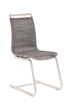 4er Set Freischwinger Jenny Mit Edelstahlgriff Kieselgrau Untergestell Rundrohr Edelstahl