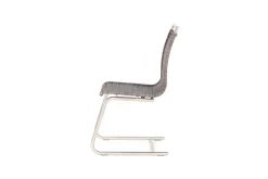 4er Set Freischwinger Jenny Mit Edelstahlgriff Kieselgrau Untergestell Rundrohr Edelstahl