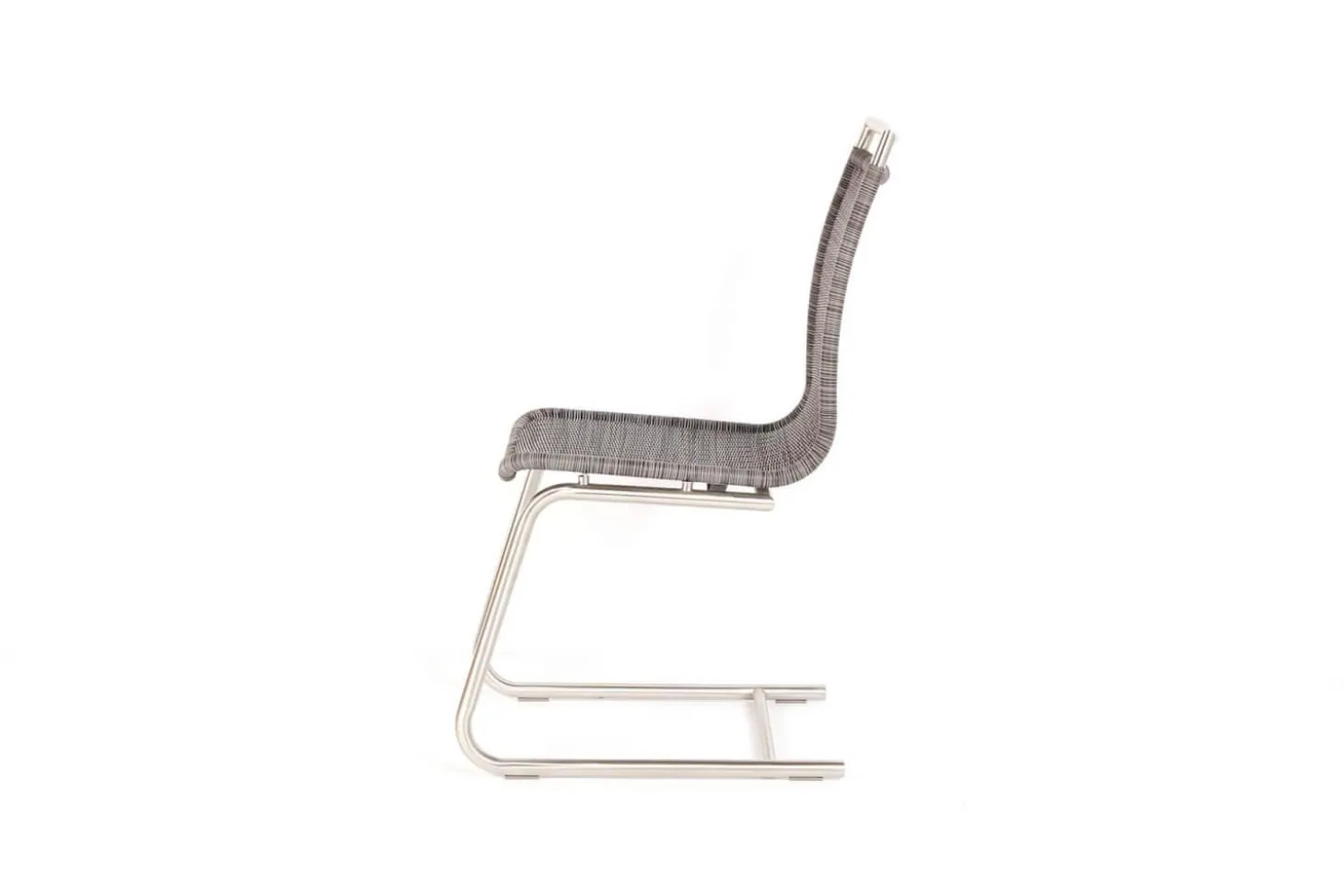 4er Set Freischwinger Jenny Mit Edelstahlgriff Kieselgrau Untergestell Rundrohr Edelstahl