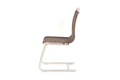 4er Set Freischwinger Jenny Mit Edelstahlgriff Coffe Creme Braun Untergestell Rundrohr Edelstahl