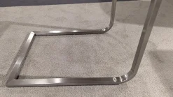 4er Set Freischwinger Lena Stoff Florida 122 Schwarz Rücken Balkeneiche Natur Gestell Metall Edelstahloptik