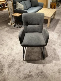 6er Set Gainesville Stoff Silent Hunter 361 Anthrazit Gestell Metall Schwarz Pulverbeschichtet