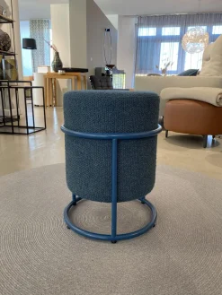 3er Set Hocker Drop Stoff 8214 Petrol Blau Und 8170 Ozean Dunkelblau Fuß Rollen Und Filzgleiter