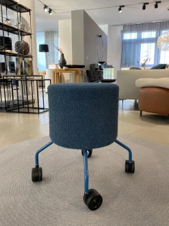 3er Set Hocker Drop Stoff 8214 Petrol Blau Und 8170 Ozean Dunkelblau Fuß Rollen Und Filzgleiter