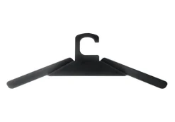 4er Set Kleiderbügel B200 Schwarz Metall Pulverbeschichtet Haken Nicht Drehbar