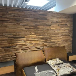 2er Set Nachtkästchen Front Eiche Geölt Farbglas Stahl Grau Matt Mit Klappgriff Holz