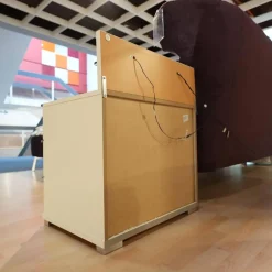 2er Set Nachtschrank Shanghai 2 665 062 Korpus Weiß Front Glas Kieselgrau Mit LED Touchbeschlag