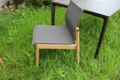 6er Set Outdoor Stuhl Sway Bespannung Java Sepia Natural Grau Rahmen Teakholz Mit Pulverbeschichtetem Aluminium Und Edelstahl Ohne Tisch