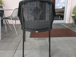 4er Set Outdoor-Sessel Breeze Cane -Line Faser Natte Grau Aluminium