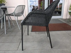 4er Set Outdoor-Sessel Breeze Cane -Line Faser Natte Grau Aluminium