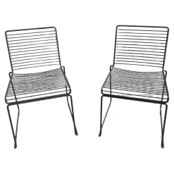2er Set Outdoorstuhl Hee Dining Metall Schwarz