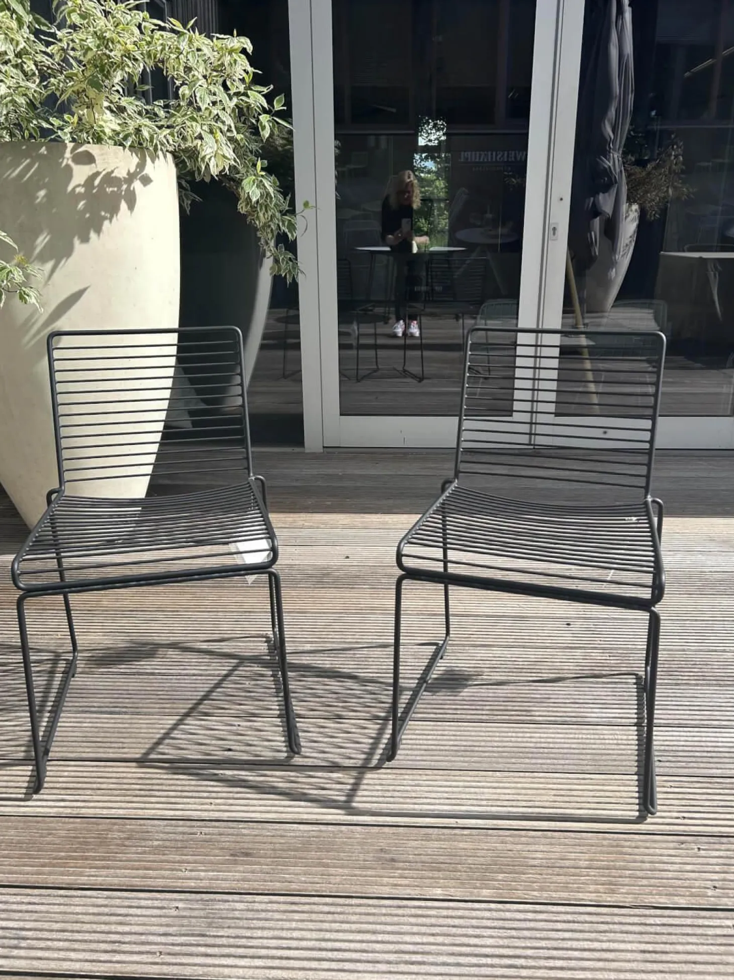 2er Set Outdoorstuhl Hee Dining Metall Schwarz